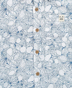 Lemon Print Cotton Printed Co-ord Set - White & Blue