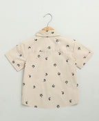 Boat Printed Cotton Poplin Co-ord Set - Beige