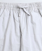 Unisex Cotton Poplin Cargo Pants - Streetwear - Light Grey