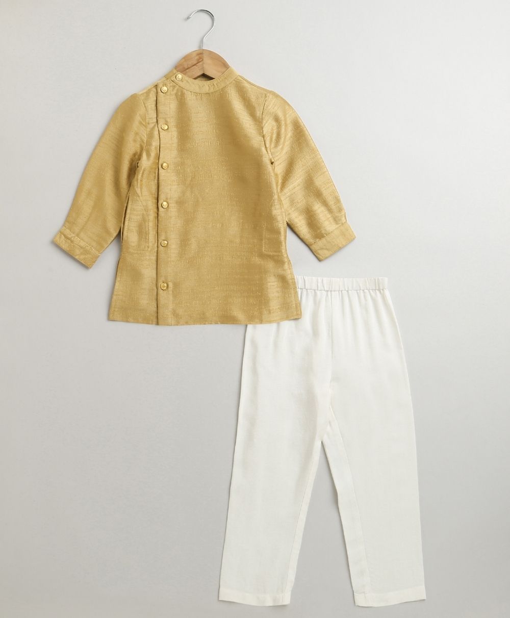 The Royal Golden Kurta Set - Golden & White