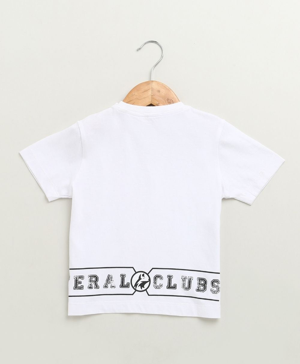 Unisex Jaws & Graffiti Cotton Shorts Co-ord Set - Streetwear - White & Black