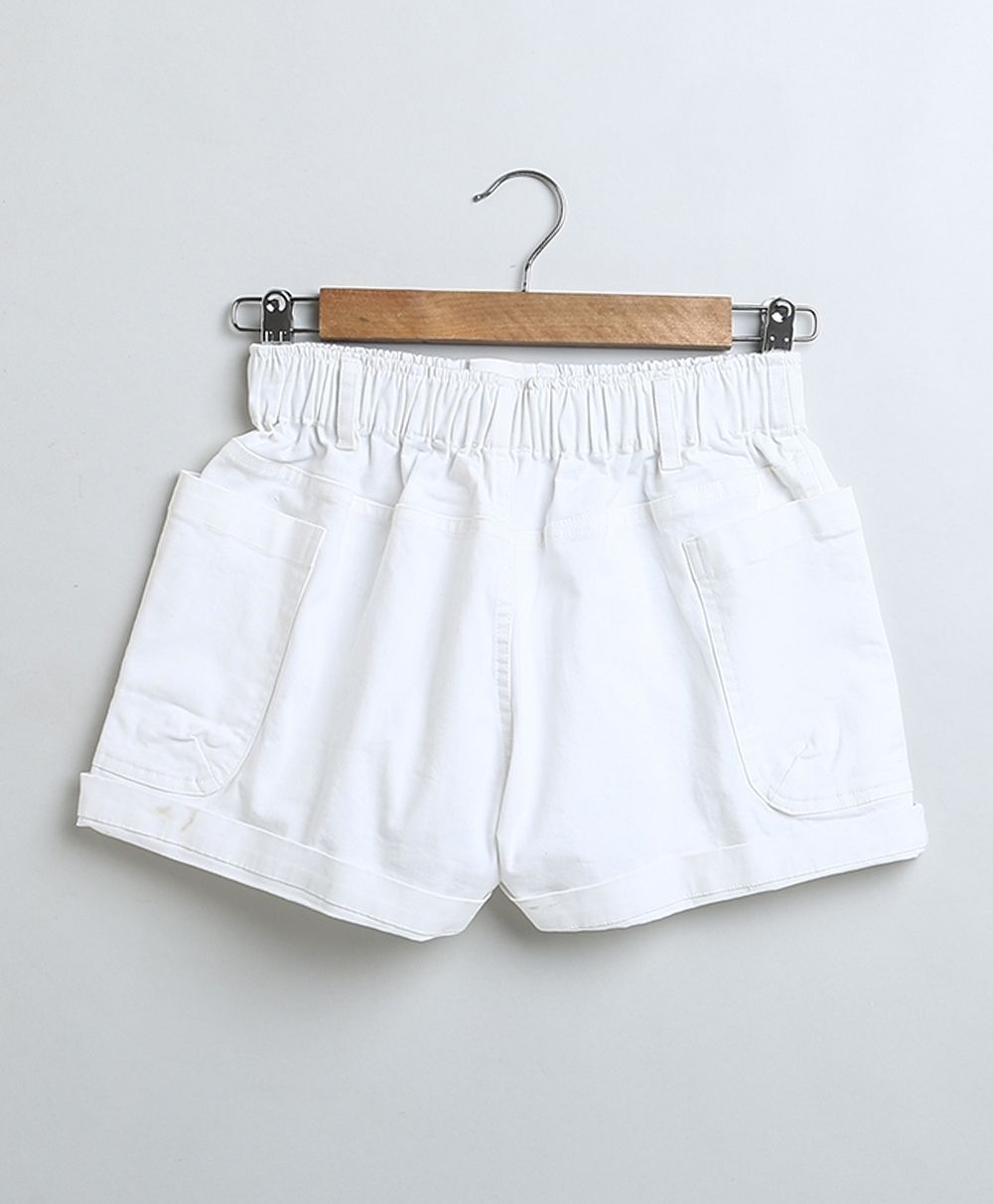 Girls Cotton Twill Shorts - White