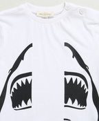 Unisex Jaws & Graffiti Cotton Shorts Co-ord Set - Streetwear - White & Black