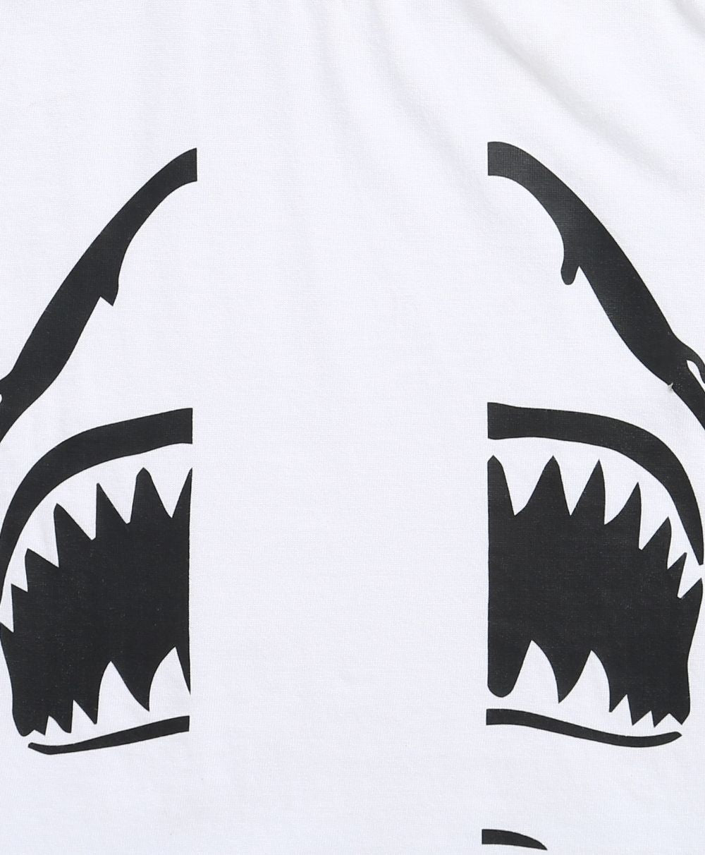 Unisex Jaws Graphic Cotton T-shirt  - Streetwear - White