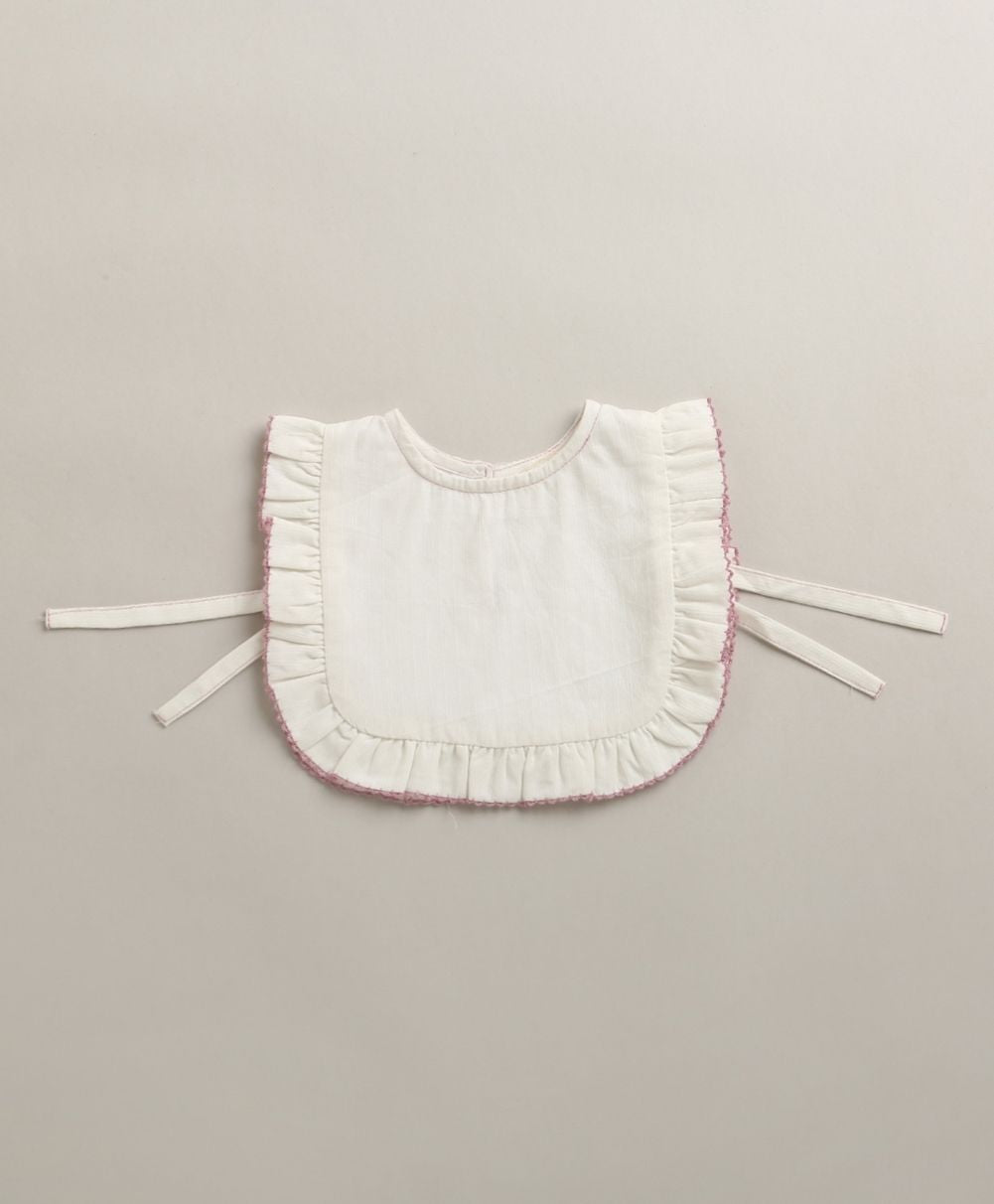 Organic Cotton Classic Charm Bib & Bonnet- White
