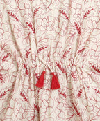 Scarlet Bloom Organic Cotton Kimono Dress - Off White