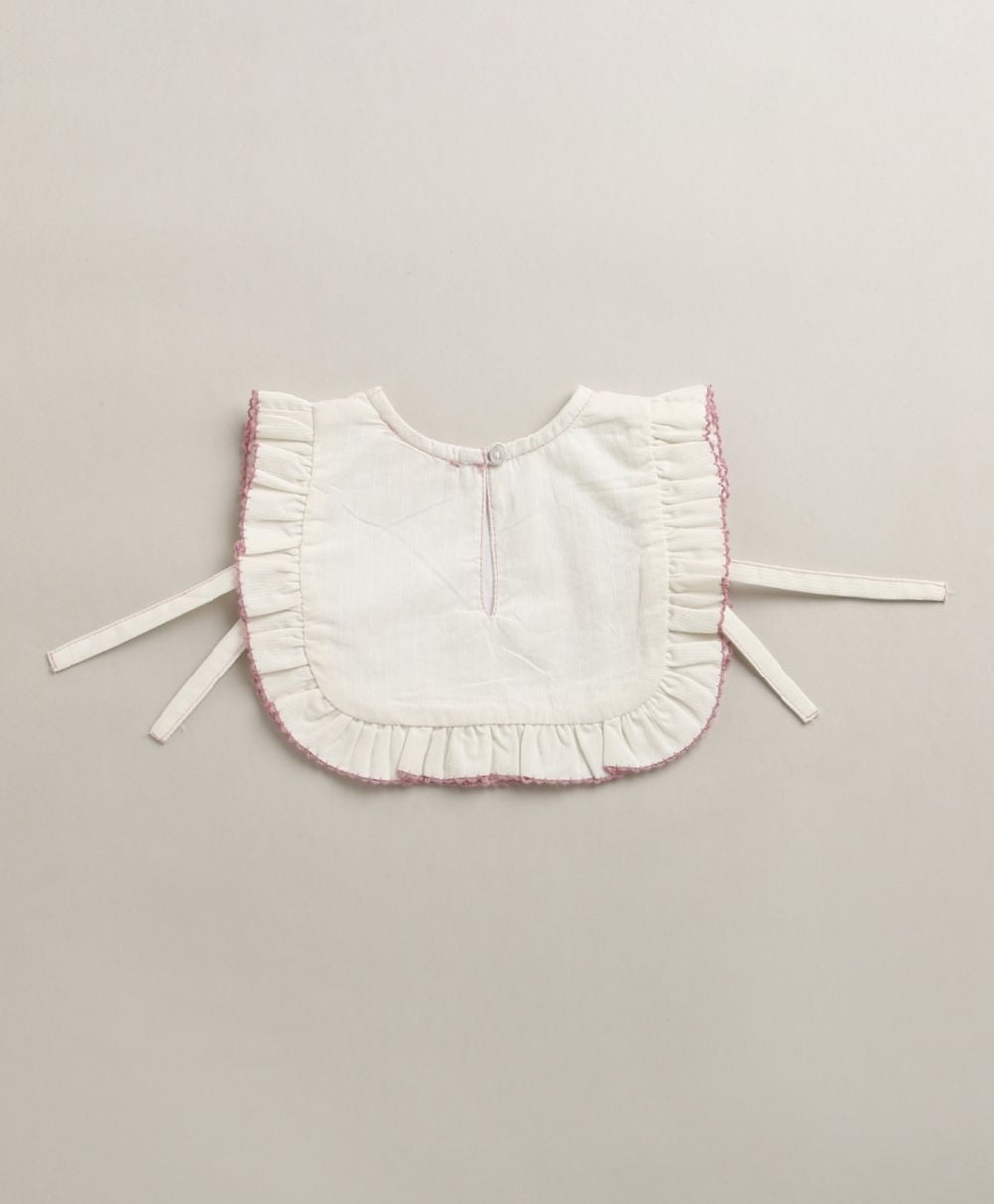Organic Cotton Classic Charm Bib & Bonnet- White