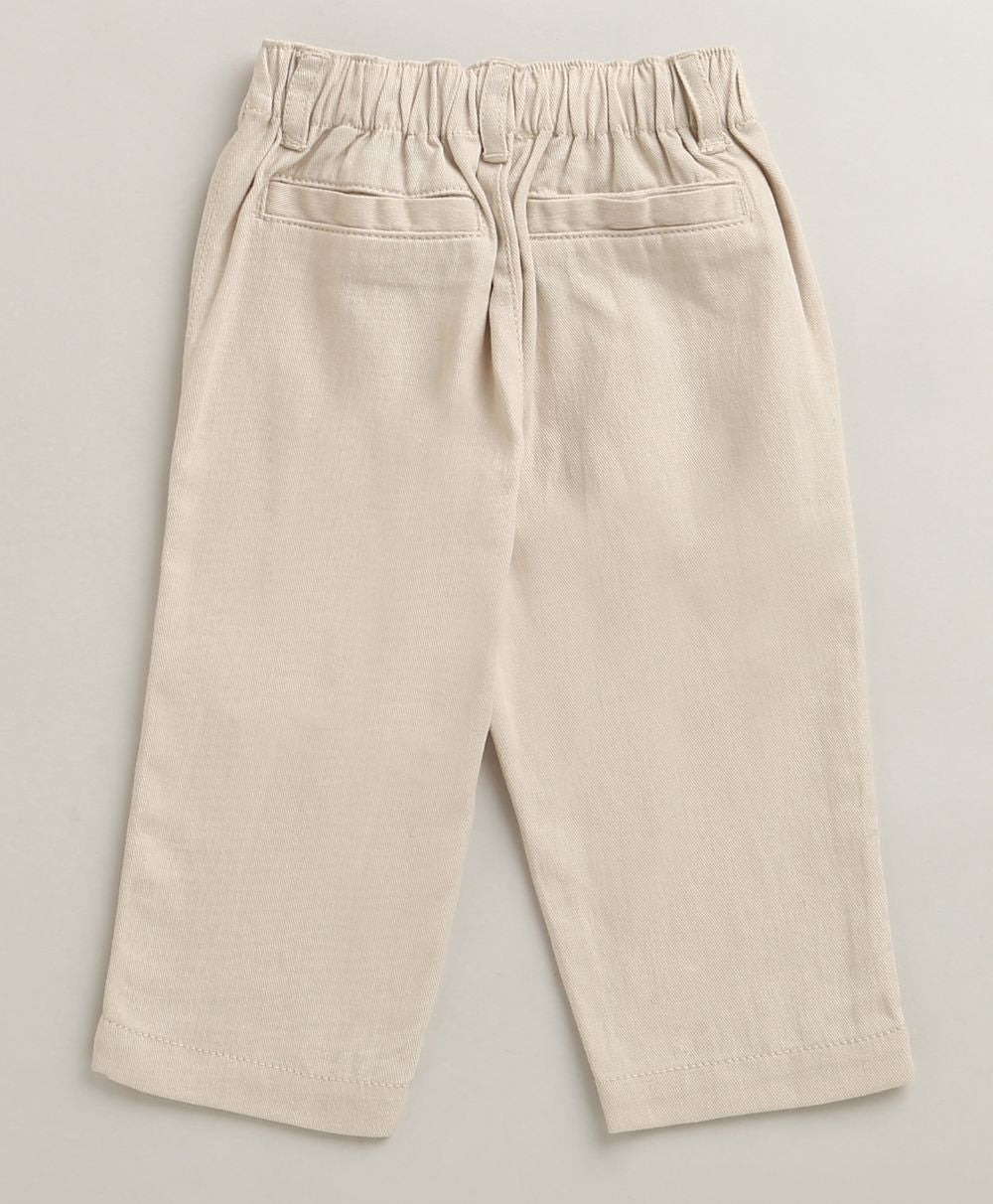 The yelllow Checks shirt  & Khaki Cotton Co-ord Set -  Biege