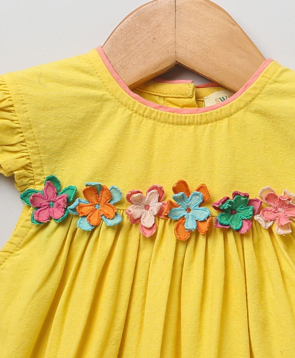 Flutter Sleeves Top - Yellow