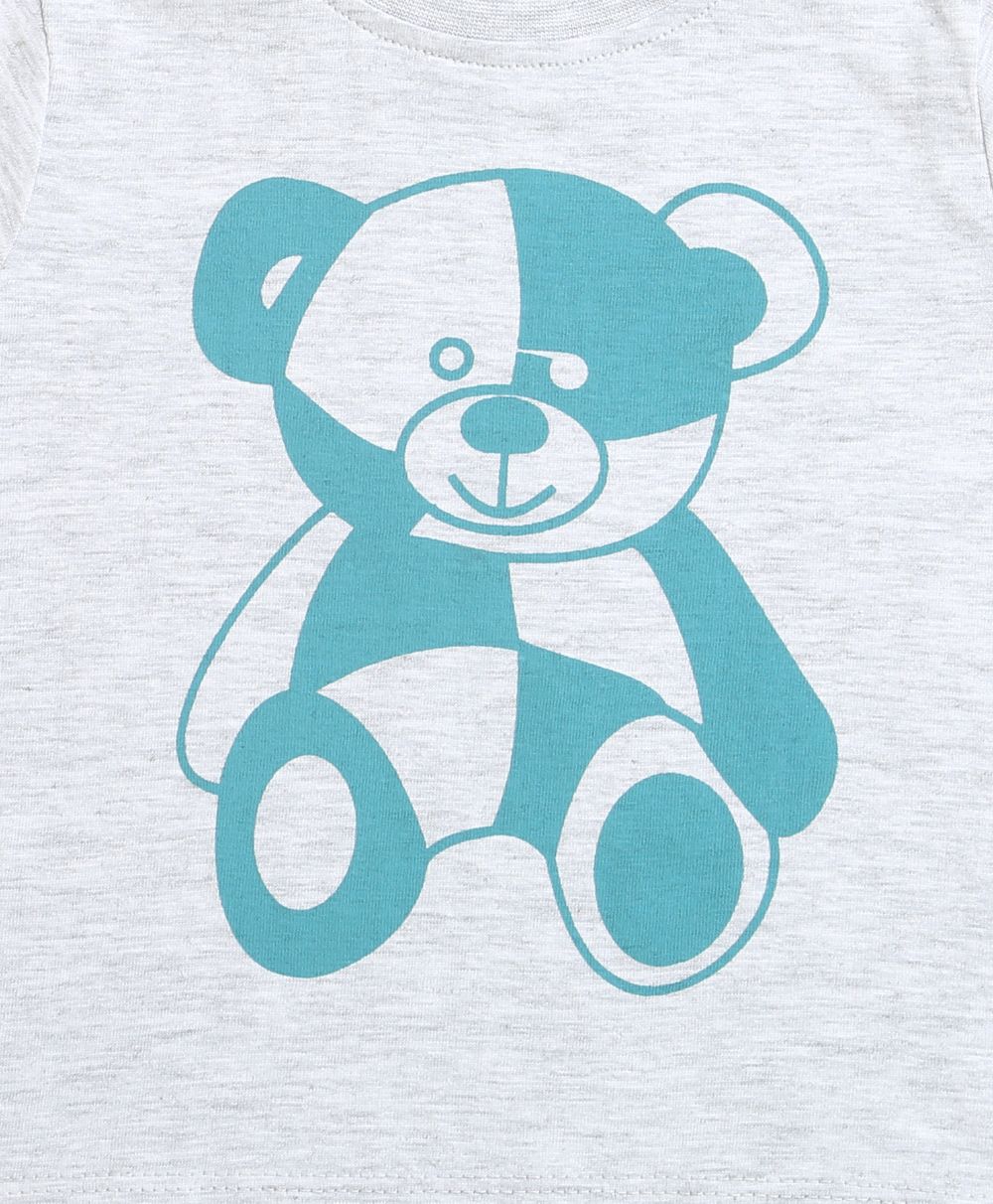Teddy Bear Co-ord Set - Grey & Blue