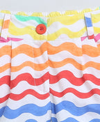 Sleeveless Cotton Top & Shorts Co-ord Set - Green & Multicoloured
