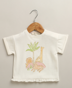 The Sunset Safari Cotton Co-ord Set - White & Pink