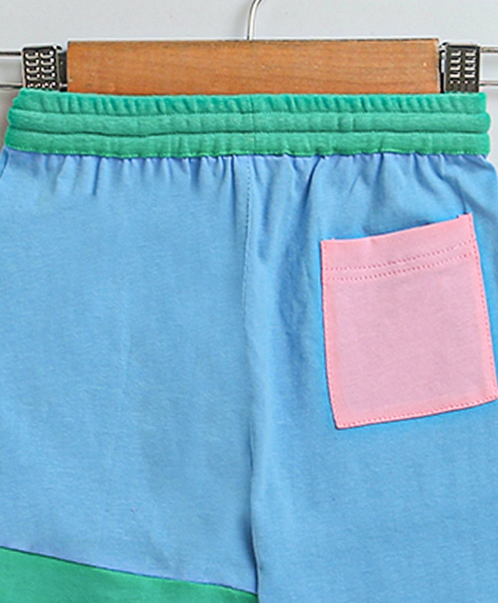 Unisex Colour Blocked Co-ord Set - Blue