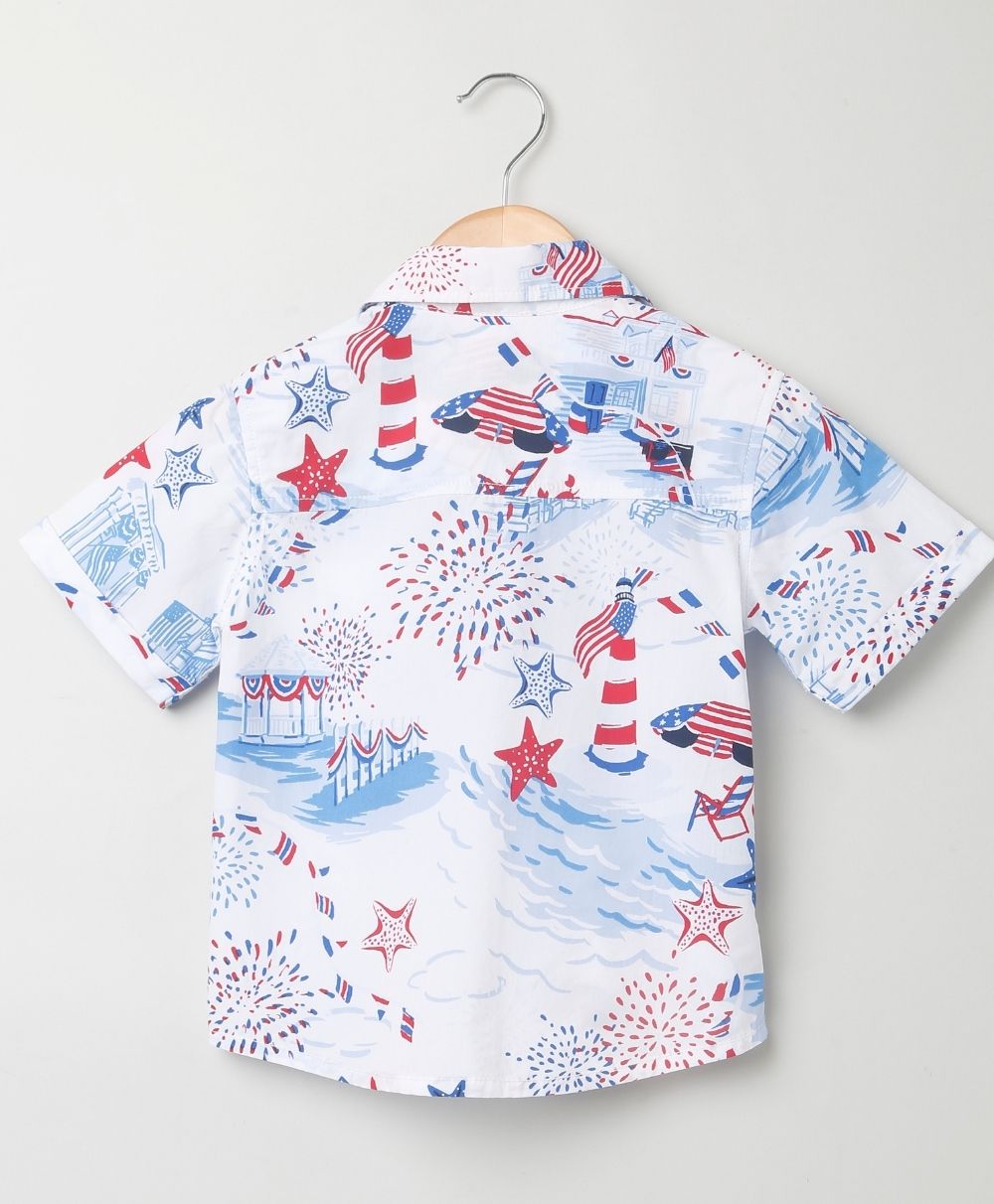 Light House Cotton Shirt - White