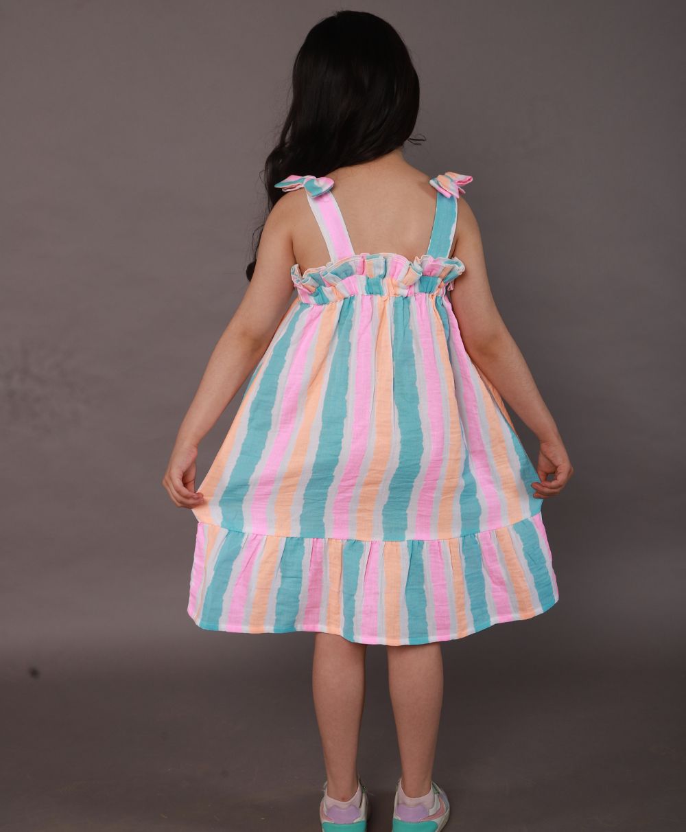 Striped Cotton Dress - Multicoloured