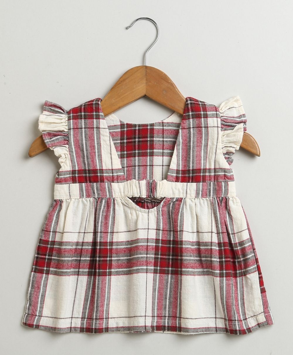 Classic Plaid Ruffle Sleeve Top and Shorts Co-ord Set - White &  Red