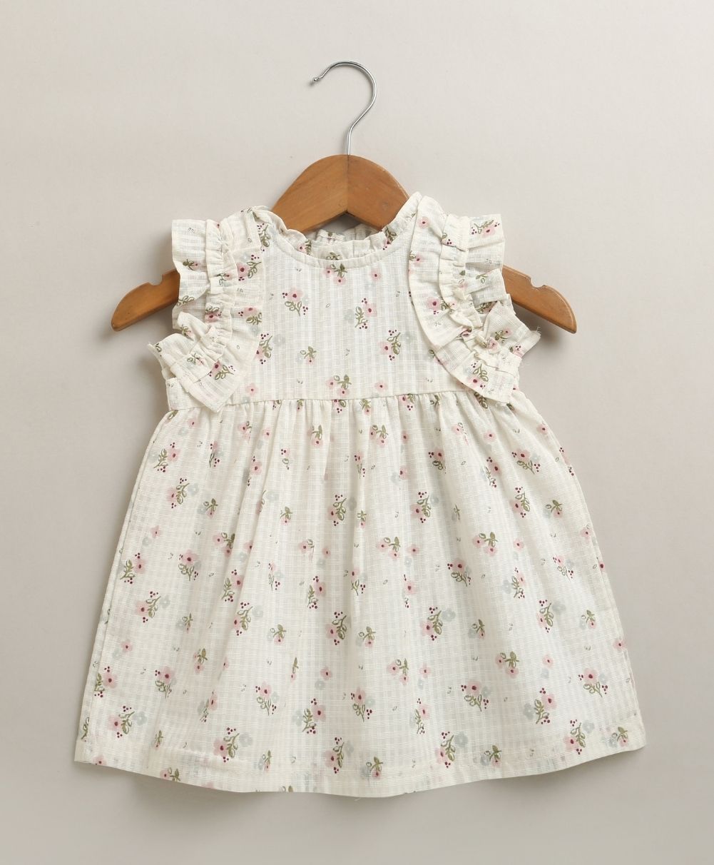 Dobby Shell Top & Pink Tweed Organic Cotton Shorts Set – White