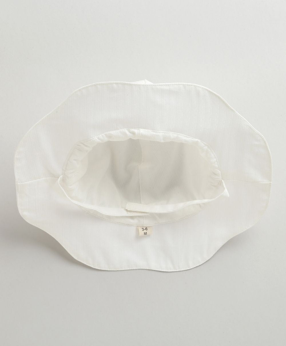 Soft White Baby Sun Hat - White