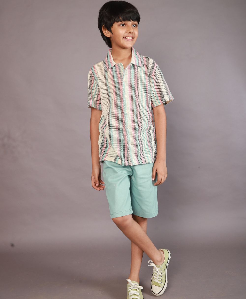 Cotton Twill Shorts - Green