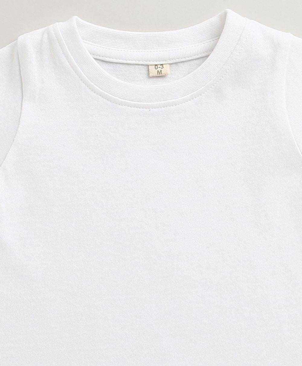 Unisex Little Wanderer Summer Cotton Romper & White T-shirt Set - Grey & White