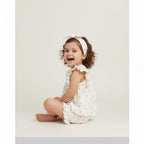 Blossom Breeze Organic Cotton Summer Co-ord White Set with a Hairband - White
