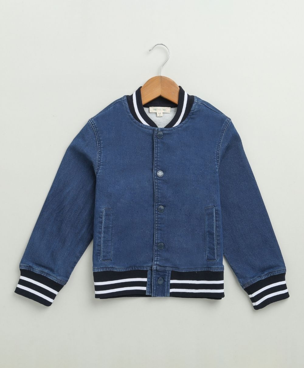 Cotton Denim Jacket - Blue