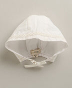 Organic Cotton Classic Charm Bib & Bonnet- White