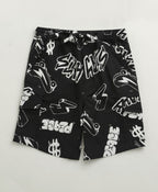 Unisex Peekaboo T-shirt & Graffiti Cotton Elastane Shorts - Streetwear - White & Black