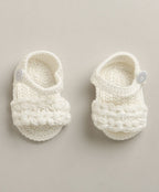 Little Pearl Crochet Baby Booties – White