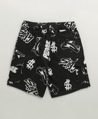 Unisex Peekaboo T-shirt & Graffiti Cotton Elastane Shorts - Streetwear - White & Black