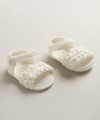 Little Pearl Crochet Baby Booties – White