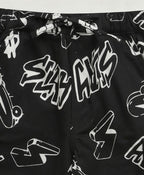 Unisex Peekaboo T-shirt & Graffiti Cotton Elastane Shorts - Streetwear - White & Black
