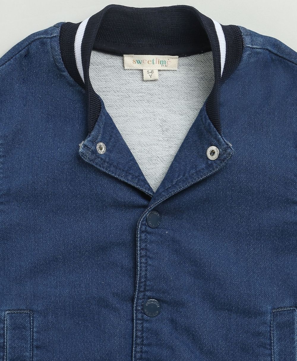 Cotton Denim Jacket - Blue