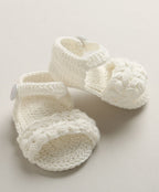 Little Pearl Crochet Baby Booties – White