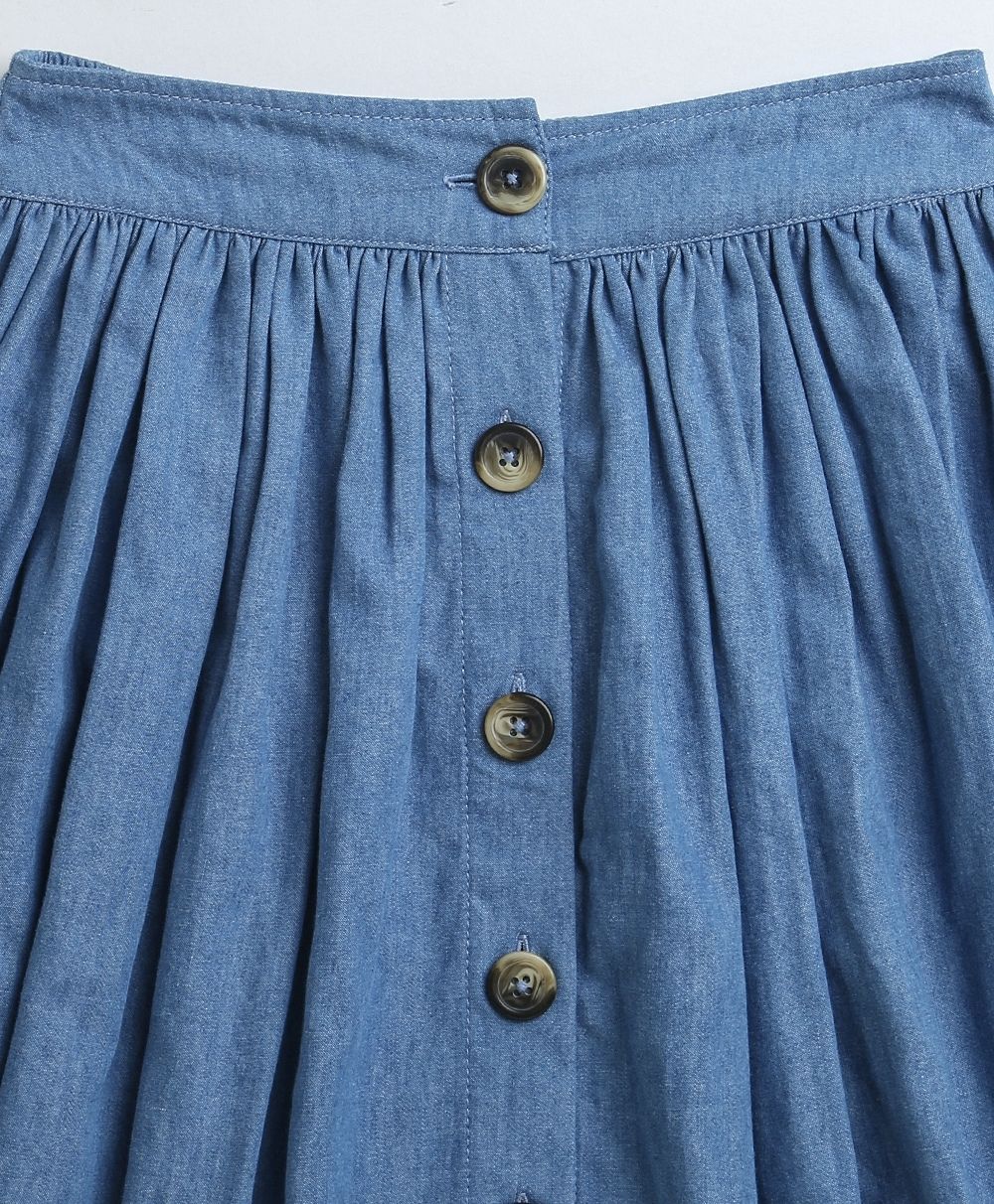 Stylish Floral Print Cotton Top & Soft Denim Skirt Coord Set - Blue