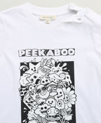 Unisex Peekaboo Cotton White T-shirt - Streetwear - White