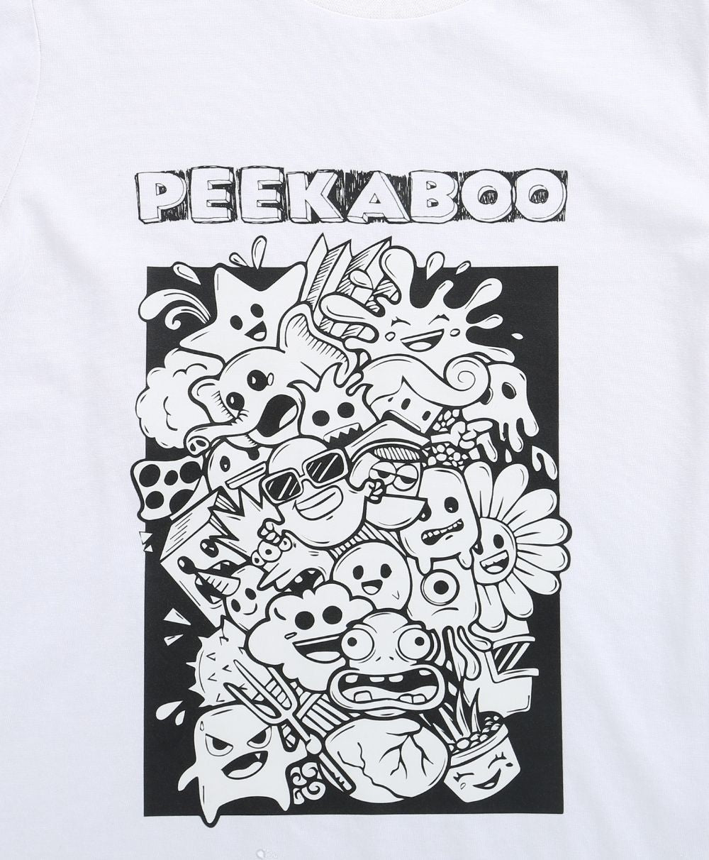 Unisex Peekaboo Cotton White T-shirt - Streetwear - White
