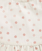 Organic Cotton Rosy Charm Bib & Bonnet- White