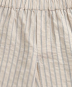 Classic Stripes & White Shirt Set - Off White & Beige
