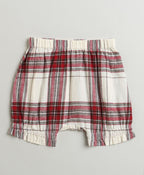 Classic Plaid Ruffle Sleeve Top and Shorts Co-ord Set - White &  Red