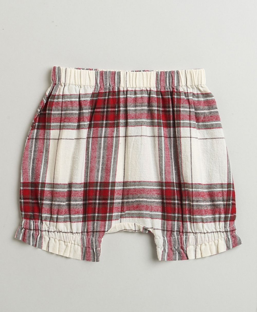 Classic Plaid Ruffle Sleeve Top and Shorts Co-ord Set - White &  Red