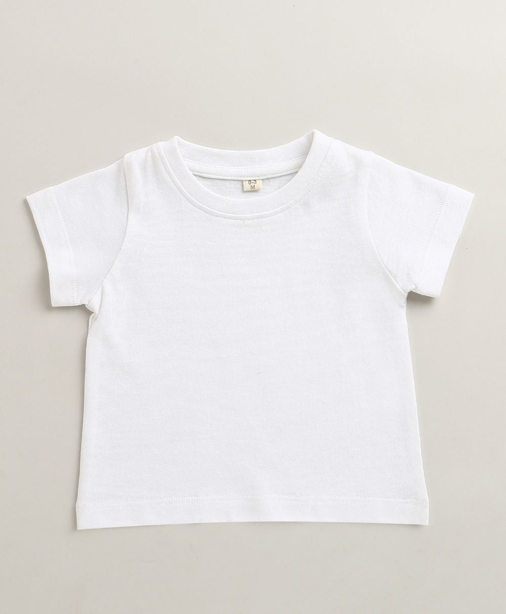 The Little Farmhouse Plaid Organic Cotton Romper & White T-shirt Set - Pink & Beige
