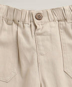 The yelllow Checks shirt  & Khaki Cotton Co-ord Set -  Biege