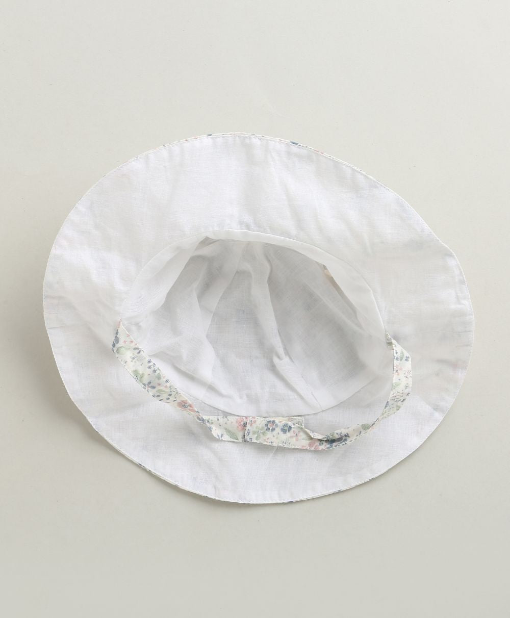 Blossom Breeze Organic Cotton Co-ord Set with A Hat - White