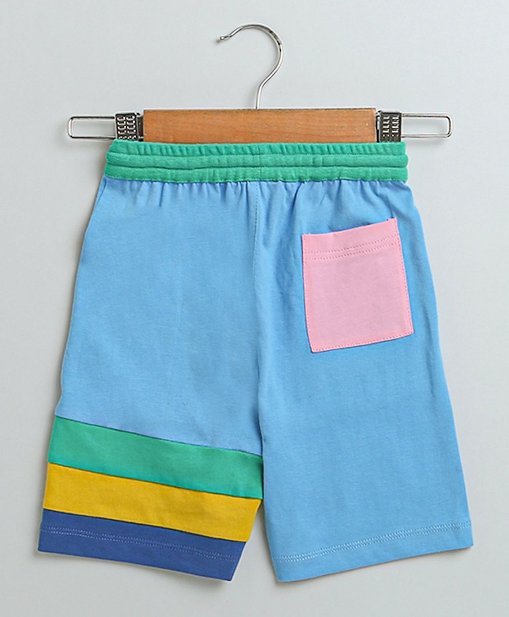 Unisex Colour Blocked Co-ord Set - Blue