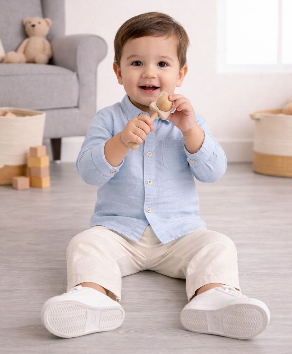 Cloud & Cotton Shore Set - Light Blue & Off-White