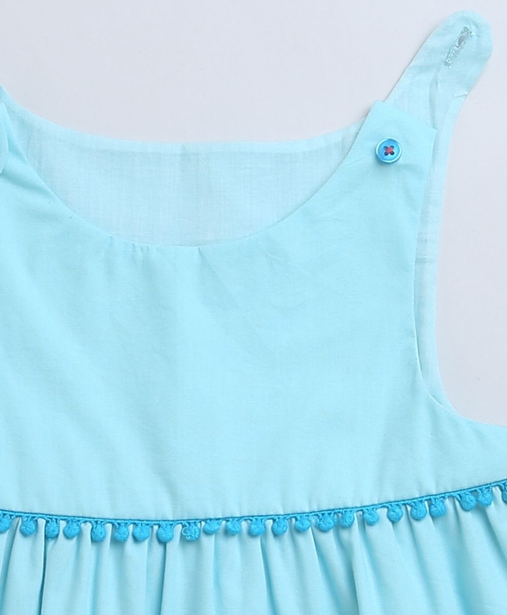 Sleeveless Cotton Dress and Bloomer Coord Set - Sky Blue