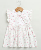 Pink Floral Print Organic Cotton Co-ord Set - White