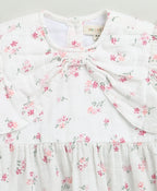 Pink Floral Print Organic Cotton Co-ord Set - White