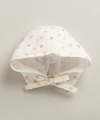 Organic Cotton Rosy Charm Bib & Bonnet- White